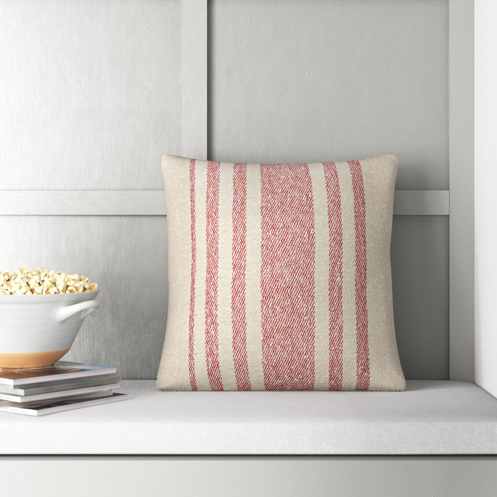 Sorden Cotton Pillow Cover, Coral, Polyester/Polyfill, 18" x 18"