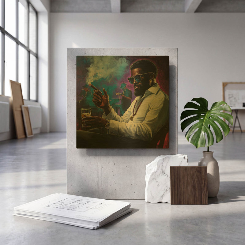  «Unwind» par Rich Monet, art mural en métal doré, 12 po x 12 po, 12 po x 12 po
