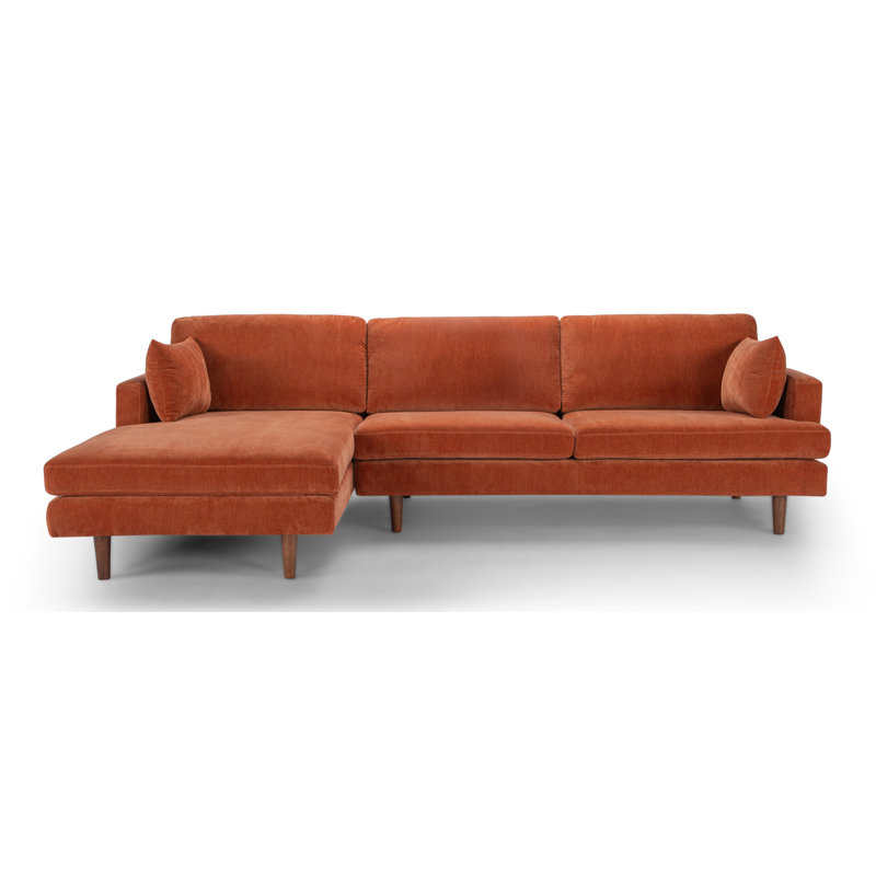 Laguna Upholstered L-Shaped Sectional, Left Hand Facing, Rust Performance Chenille