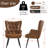 25.5'' Wide  Faux Leather Wingback Chair Mid-century Modern Tufted Armchair with Metal Leg