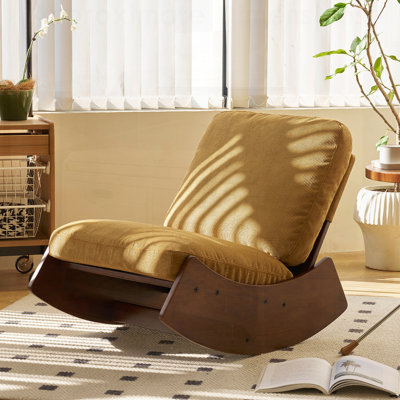 Chaise berçante confortable, revêtement de haute qualité, structure en bois massif, parfaite pour la chambre à coucher, le salon et la chambre de bébé