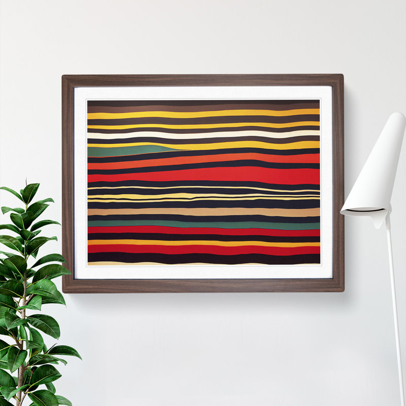 Abstract Striped Art Vol.1 - Framed Print, 25cm H x 34cm W x 2cm D, Walnut