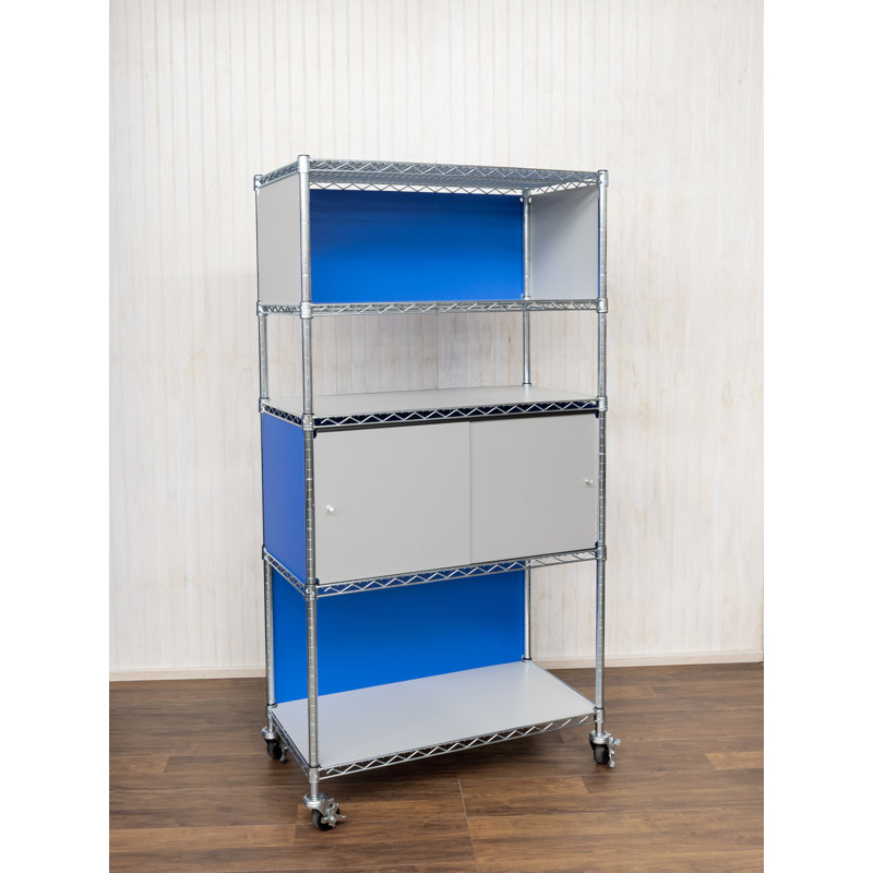 Tablette grillagée, Gris clair, H 48 po x l 18 po x P 18 po