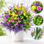 Ensemble de 12 tiges de fleurs sauvages artificielles d'extérieur de couleurs mélangées