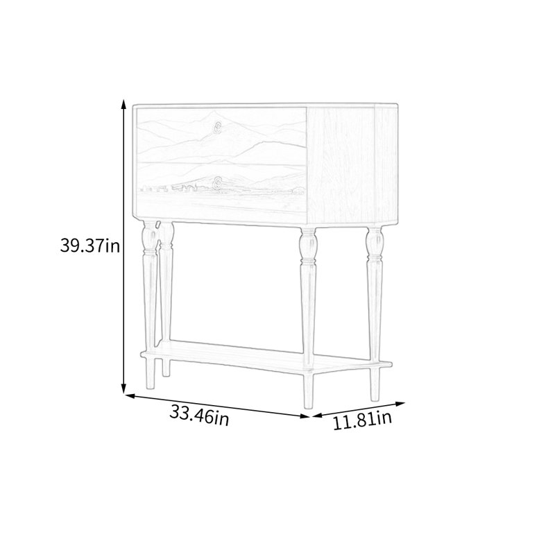 Spacious Storage Cabinet with Wide Tabletop, Black