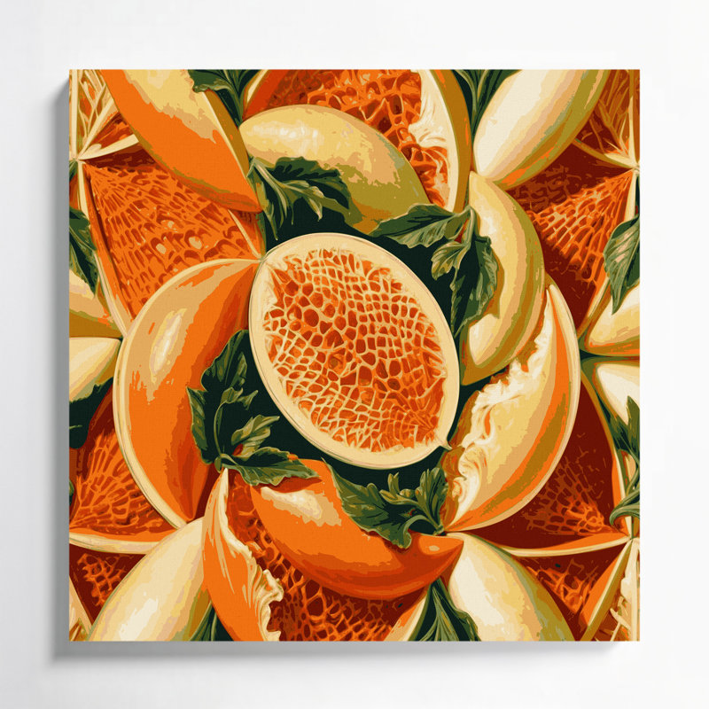Fruit Persian Melon Brown Canvas Wall Art