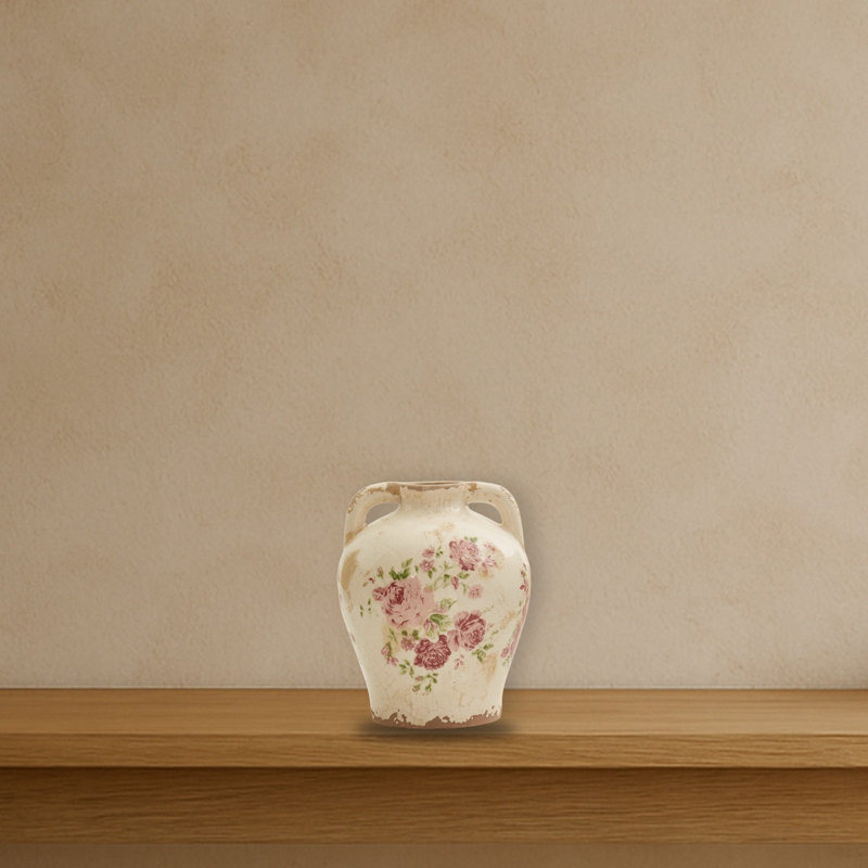Tuscan Ceramic Floral Print Vase