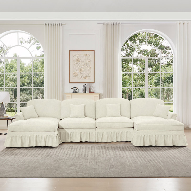 Canapé modulaire Classic, L 137,8 po, Chenille beige