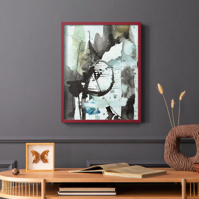 «Lyrical Abstract II», reproduction encadrée - bois massif