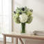 Assorted Hydrangeas, Lamb's Ear and Protea Arranged in Glass Vase