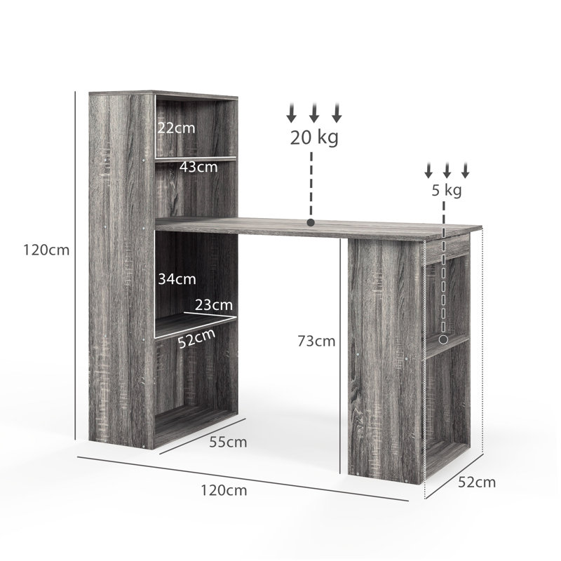 Writing Desk, Grey/Grey