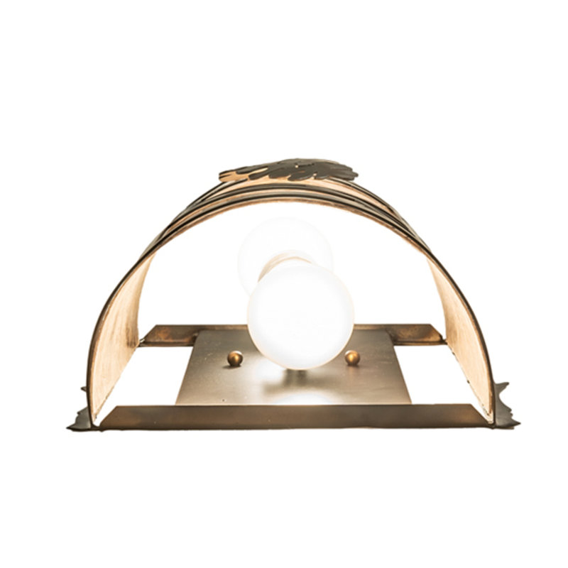 1 - Light Flush Mounted Sconce, Silver, Dark Burnished Antique Copper, 2