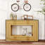 Console Modern Contrast moderne avec structure en bois stratifié et plateau noir