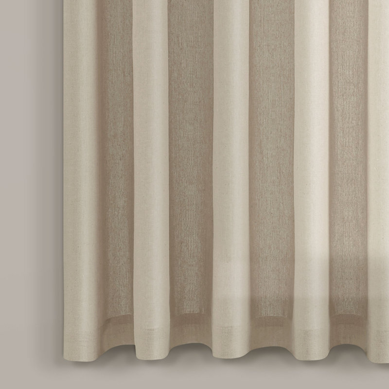 Dark Linen Burlap Knotted Tab Top Light-Filtering Curtain Panels, 84" x 45"