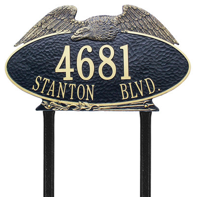 Eagle 2-Line Lawn Address Sign