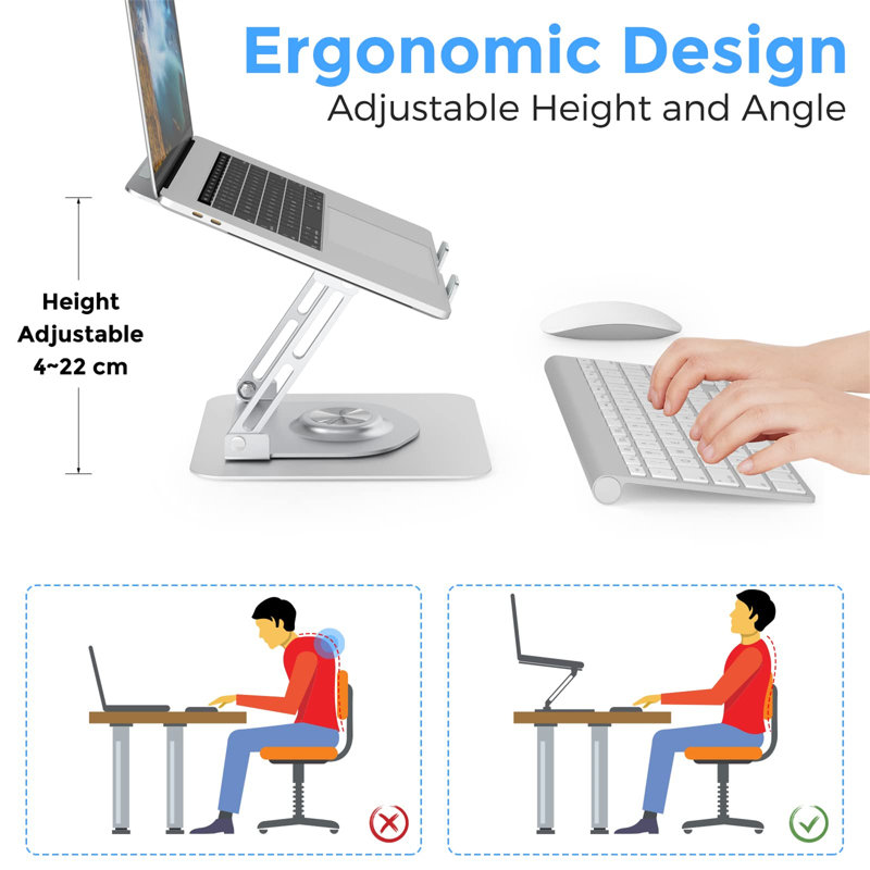 Metal Monitor Stand, Silver