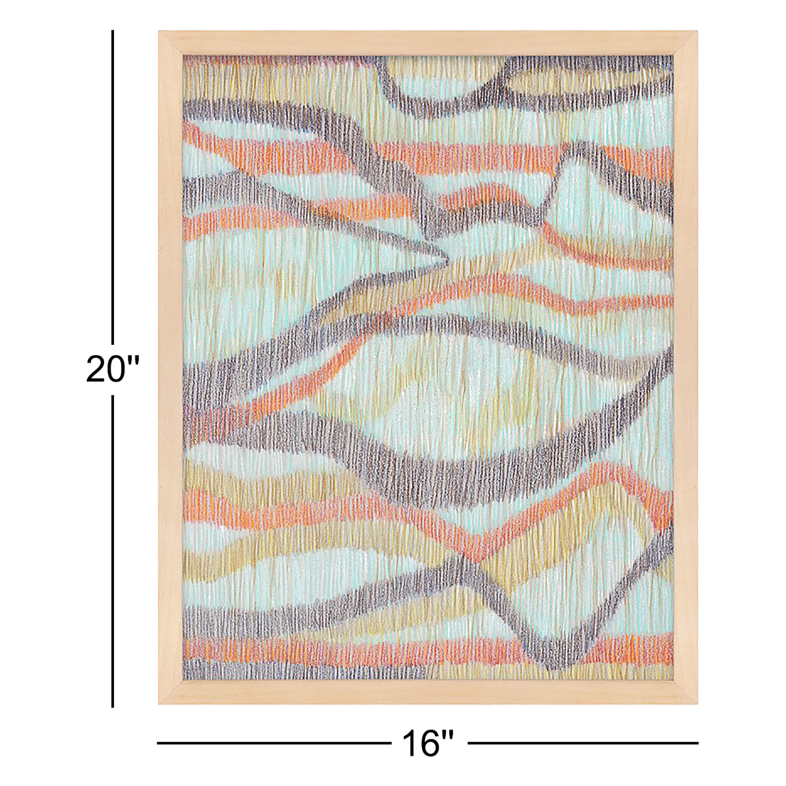 Rhythm and Ripples 2-Piece Painting Set, 20" H x 16" W x 1.25" D, Brown Framed