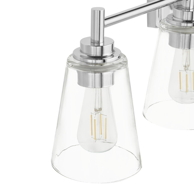 Meuble-lavabo moderne 4 lumières 31 po avec abat-jour en verre transparent 31 po