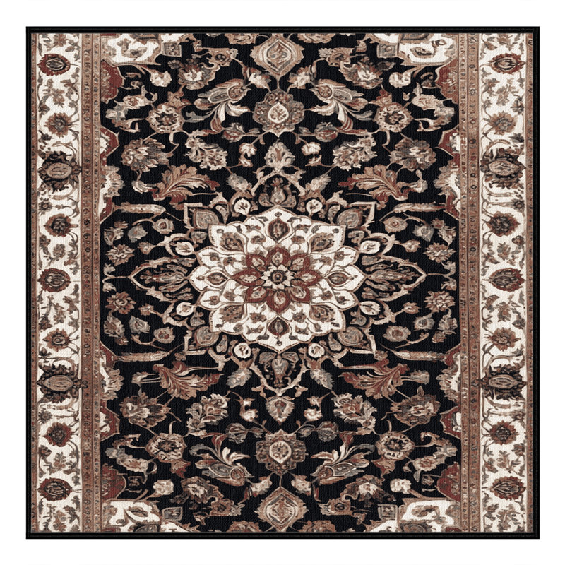 Tapis brun lavable à la machine, Carré 4 pi
