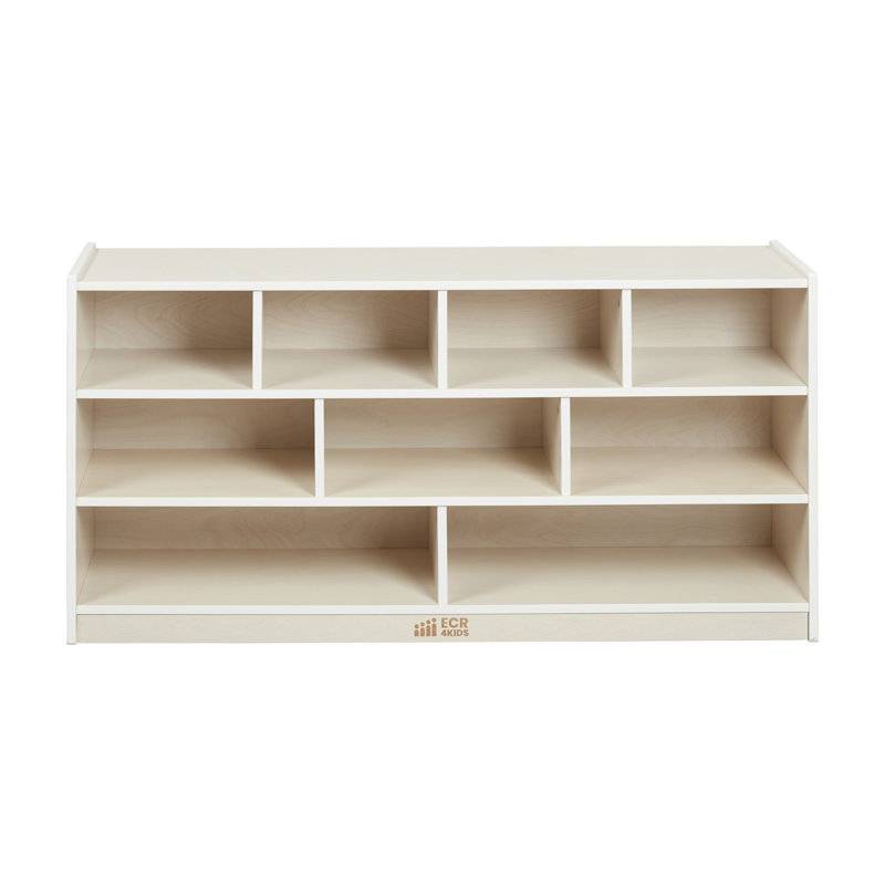 Large White Wash Birch Mobile Block Storage Cart