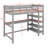 Solid Pine Wood Frame Loft Bed With Under-Bed Desk And Storage Shelves-1645540740-1645540741
