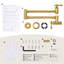 ARCORA Wall Mounted Pot Filler Brass Folding Kitchen Faucet with 2 Handles-93023643