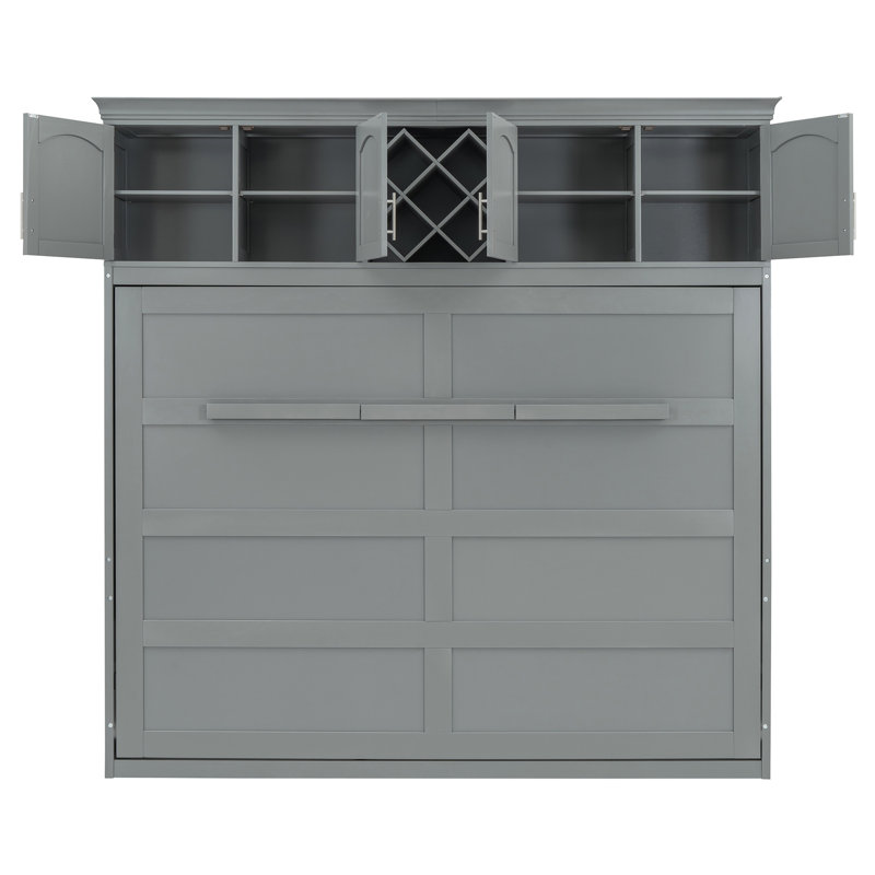 Armoire avec support à vin Murphy, Gris