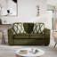 Causeuse de salon Marvella avec revêtement en chenille Mosswood et coussins décoratifs texturés