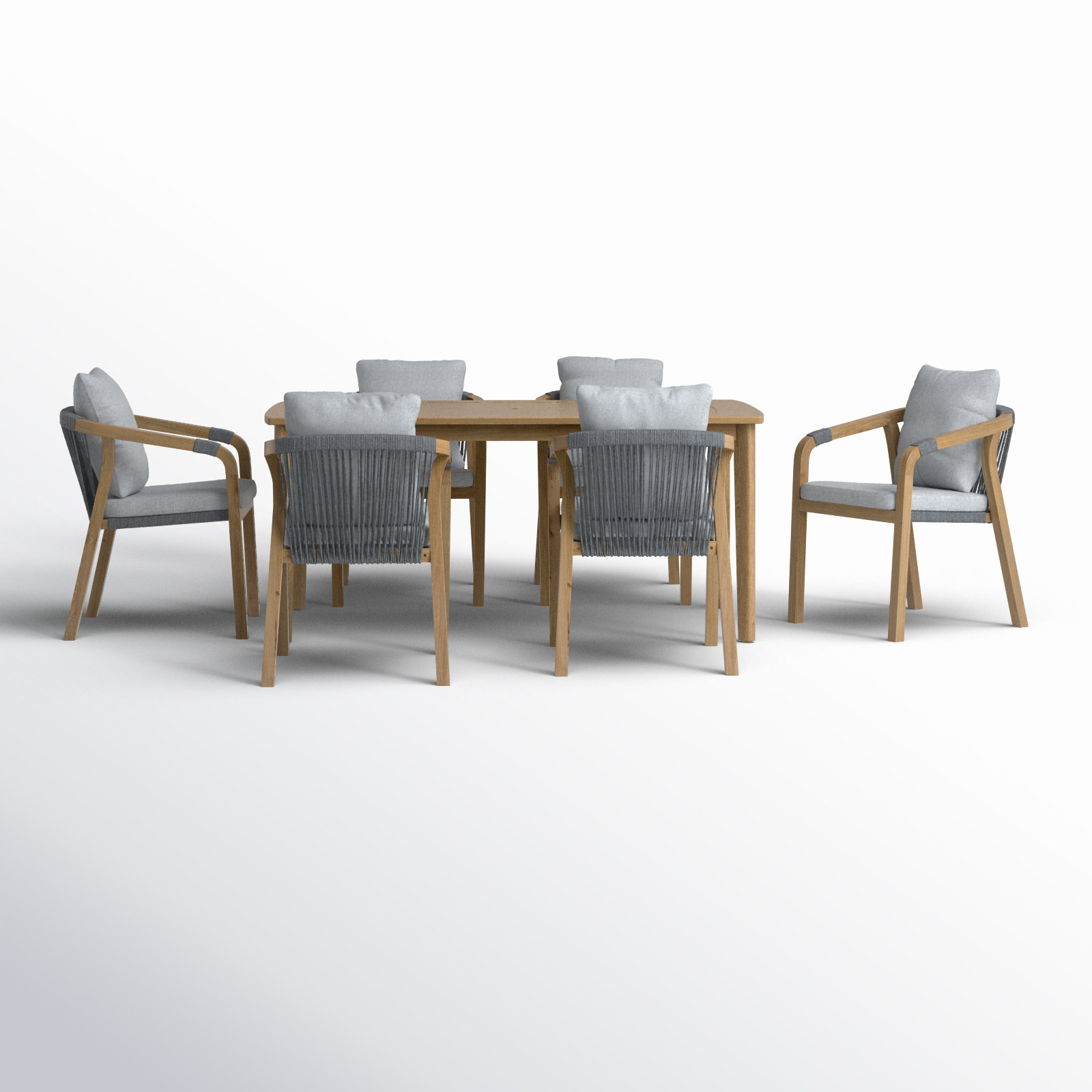 Naila 67" Acacia Patio Dining Set, Gray