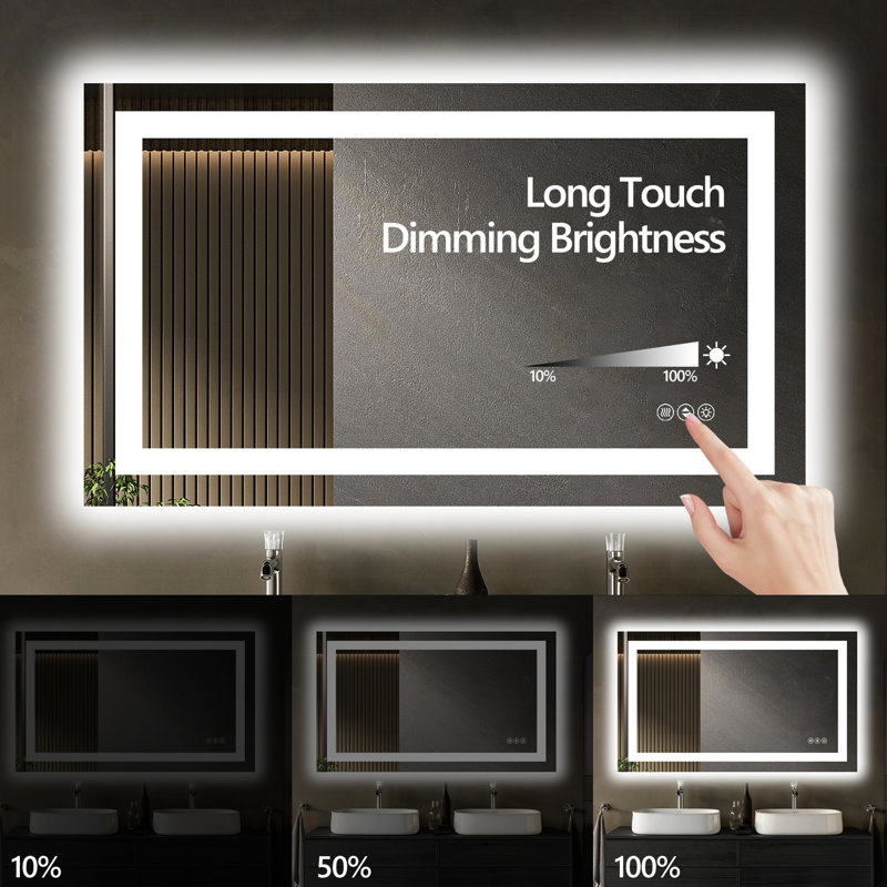 Miroir Smart Led, Horizontale, H 27,24 po x l 59,61 po
