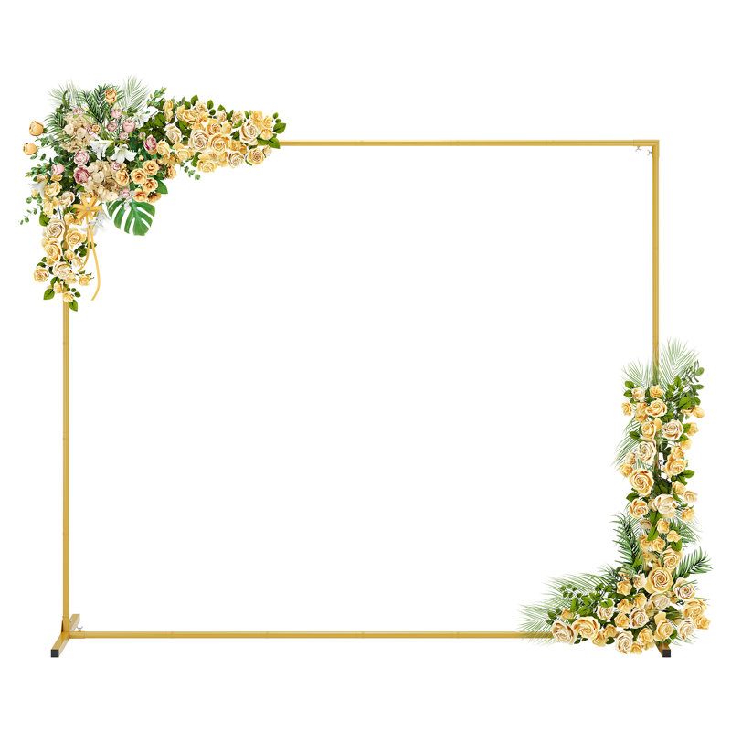 Adjustable 7.9'x6.6' Square Arch Backdrop Stand, Metal Wedding or Party Frame for Garden, Balloon, Birthday & Anniversary Decor