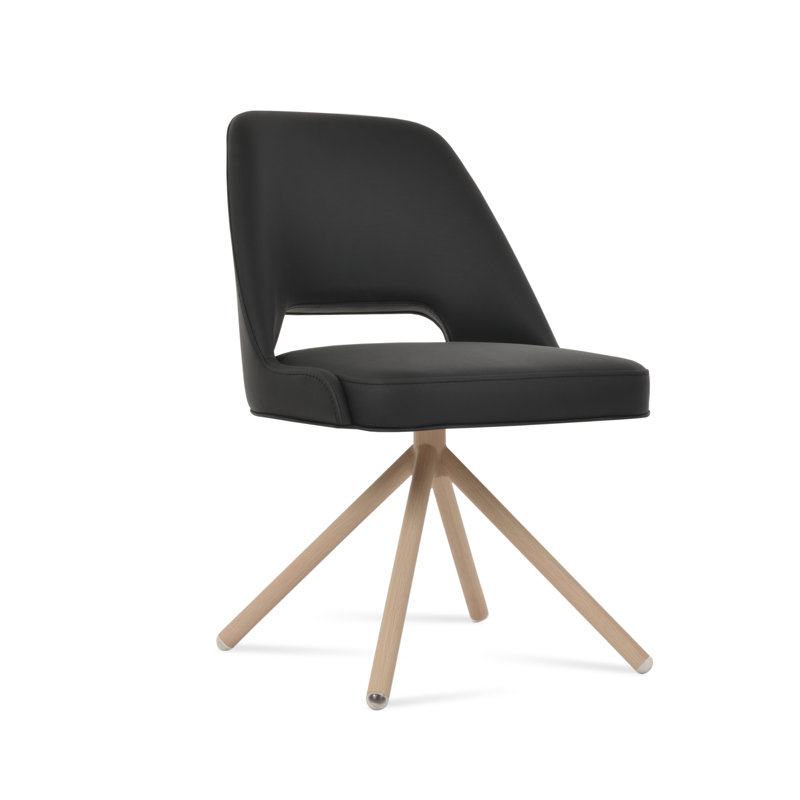 Chaise d'appoint pivotante Marash Stick, Gris clair, Naturel