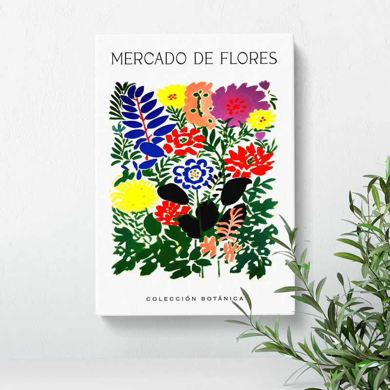 Botanical Flower Market Exhibition No.5 - Wrapped Canvas