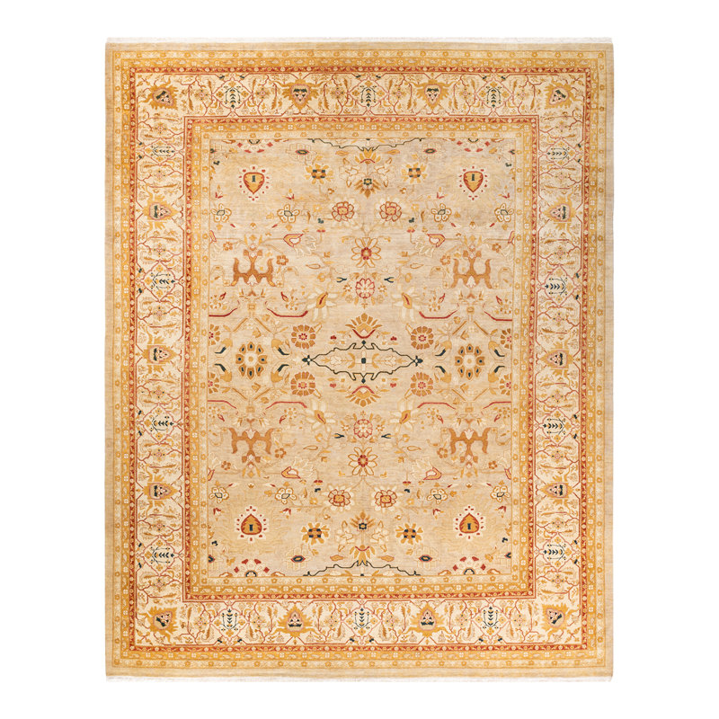 Keenan One-of-a-Kind 9' 4" X 11' 8" 2000s Wool Area Rug in Yellow