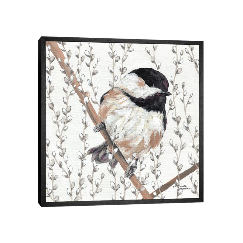 Wee Chickadee by Michele Norman - Print on Canvas, 66.04 cm H x 66.04 cm W, Black Framed