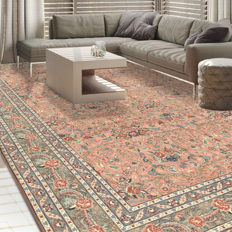 Tapis rectangulaire en laine noué à la main