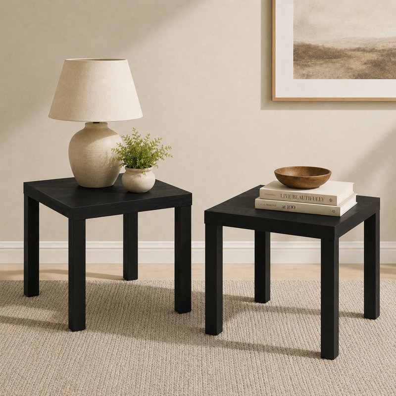 Summerlynn 51.1 cm W Bedside Table, Black