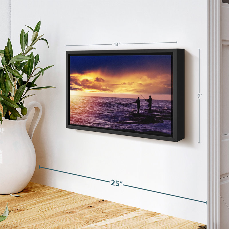 Sunrise Fishing Canvas Print, 9" H x 13" W