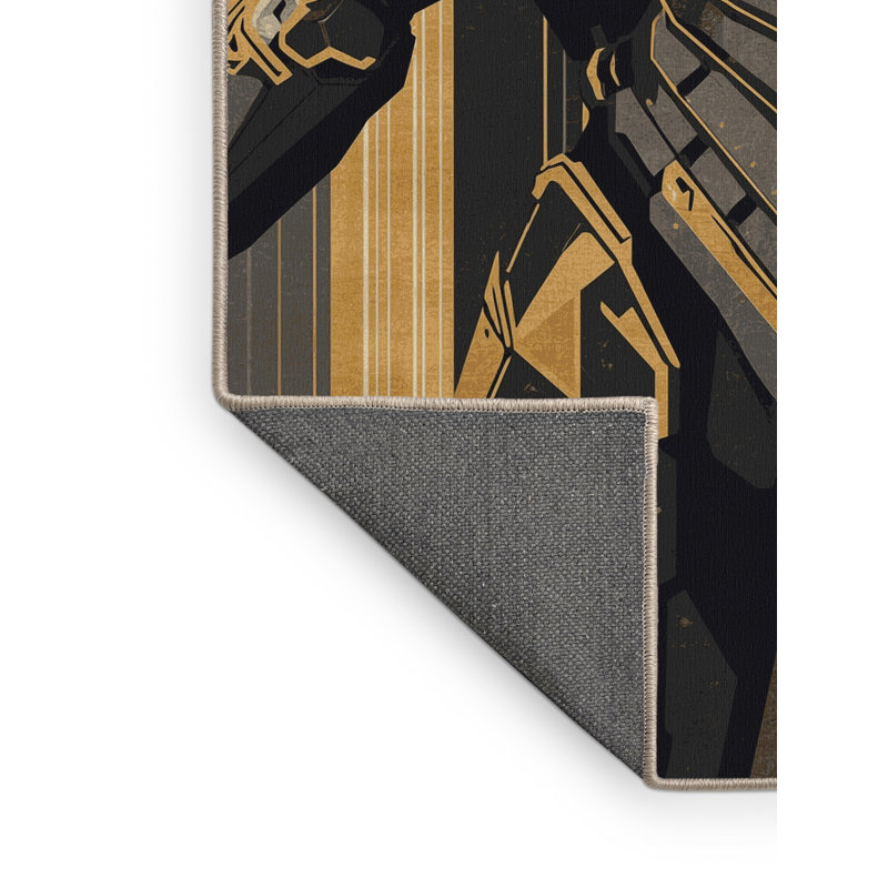 Tapis à motif géométrique doux et moelleux à armure à vapeur de couleur art déco Kelton, 8 x 12