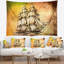 Tapisserie de bateau en mouvement antique en mer de polyester avec accessoires suspendus inclus-28490090