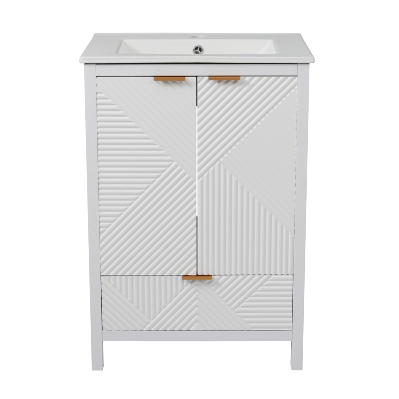 Bathroom Vanity With Sink Combo, White