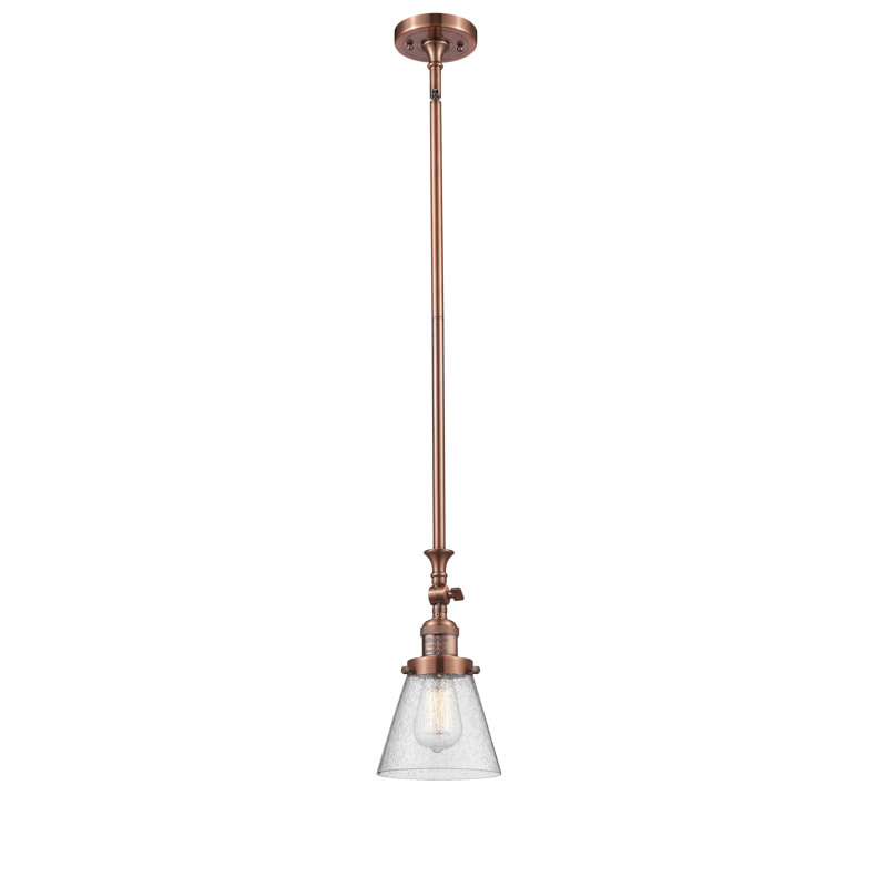 Luminaire suspendu conique 1 lumière, Cuivre antique, Grainé