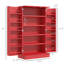 Garde-manger 41 po, rouge, avec 12 tablettes de porte et 5 tablettes de rangement rouges