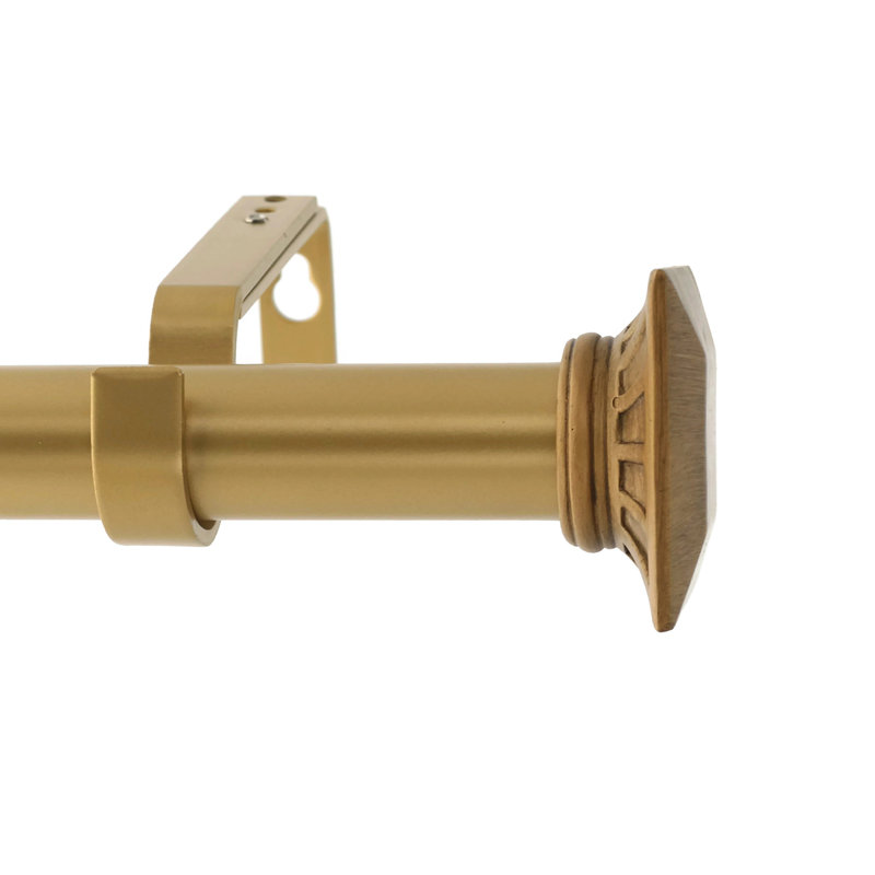 Tringle à rideaux simple réglable 1 po Zambrana, H 1 po x l 84 po x P 7 po, Doré brulé