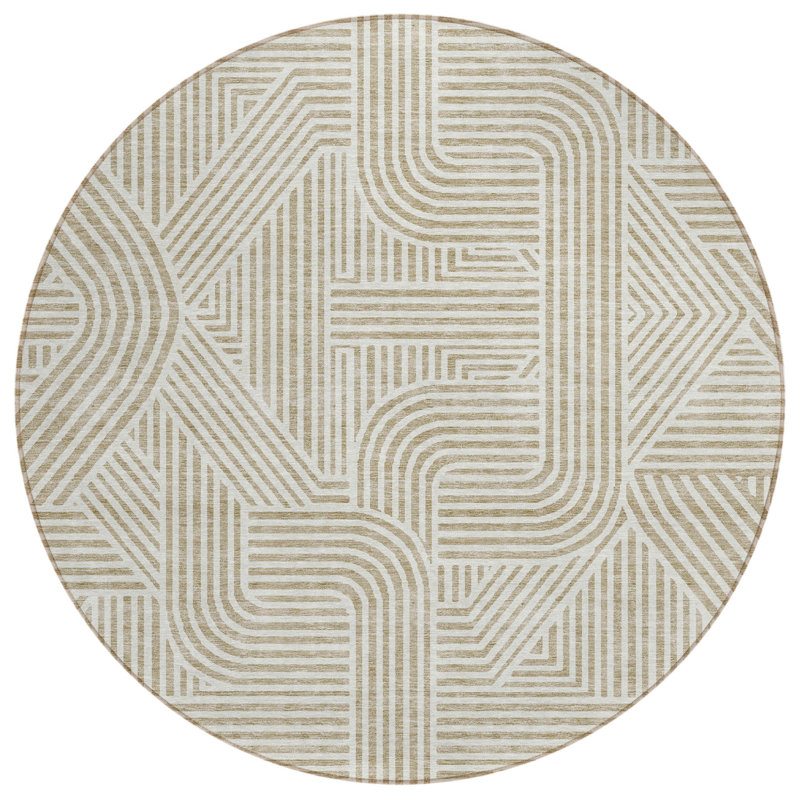 Tapis beige rond 8 po
