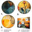 Ensemble de décorations murales en métal orange, vert et plantes tropicales IV