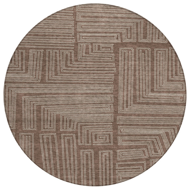 Clayra Brown Washable Indoor-Outdoor Rug - , 2'6" x 3'10"