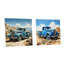 «Blue Vintage Pickup In Nevada» - ensemble de 2 pièces d'art mural en acrylique-94256572