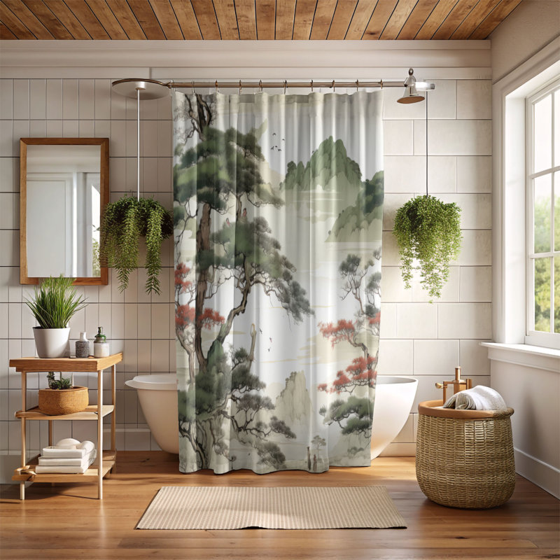Old Forest - Rideau de douche Premium, H 74 po x l 71 po