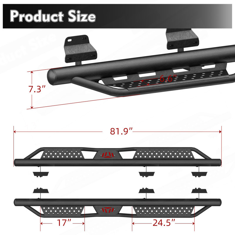 Boards Supercrew Cab Compatible pour les cabines d'équipage Ford F250 F350 2015-2026 et F5050 2017-2025 (4 portes pleine grandeur)